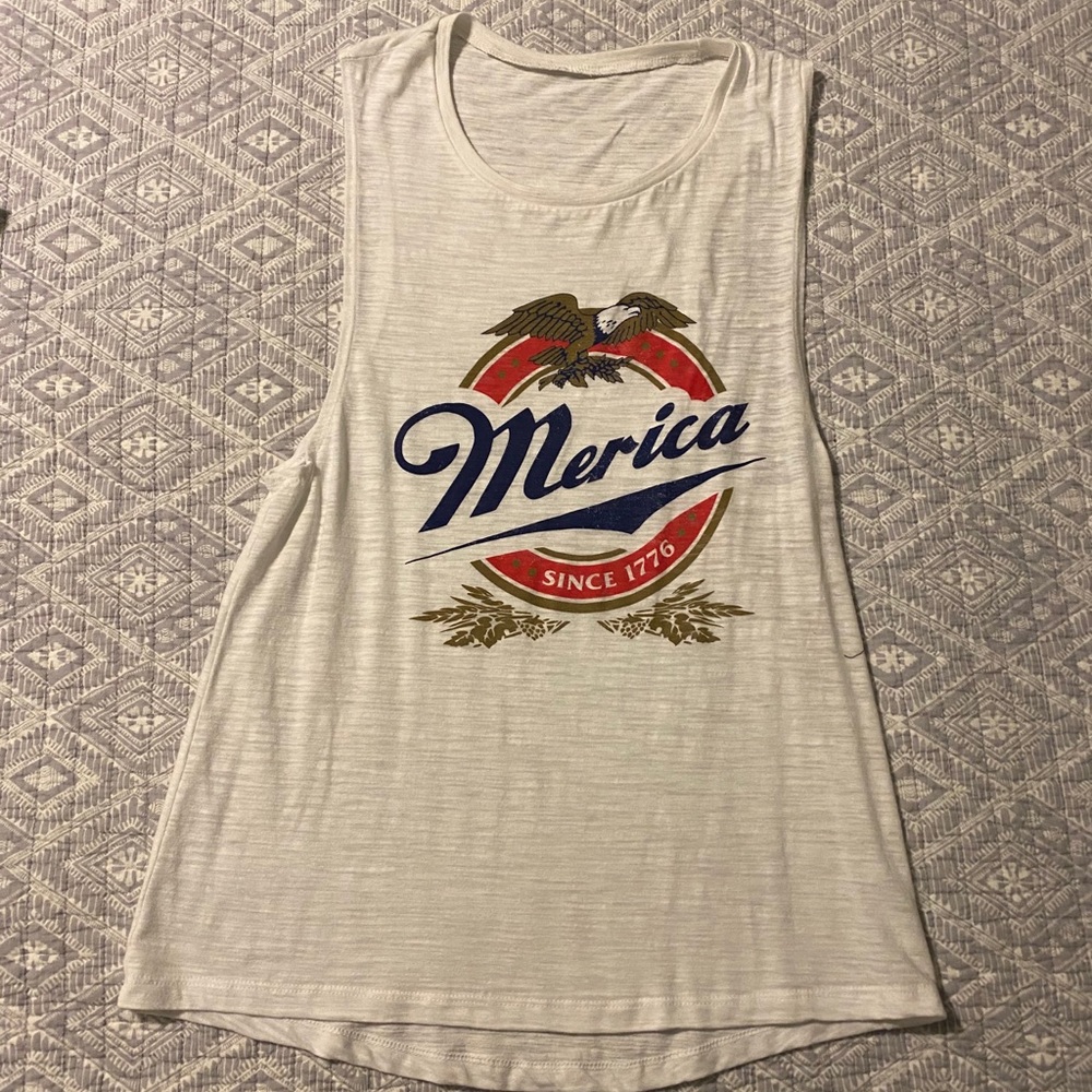 Women's Cream Graphic Tank Top